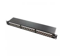 KIMEX - Patch Panel - para Armario Rack 19" - 24 Puertos RJ45, Categoría 6 - Altura 1U - 110-0199