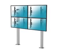 Kimex Soporte de Suelo Atornillable para 4 Pantallas de TV 45"-55" Altura 175cm VESA 600x400 Máx. 50Kg