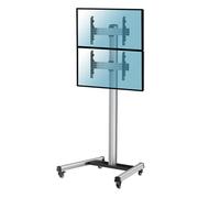 KIMEX - Soporte para TV - Montaje en Suelo - para 2 Pantallas 40-65 Pulgadas - Base con Ruedas - Altura 240 cm - 031-1201K2