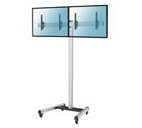 Kimex Soporte de Suelo Inclinable con Ruedas para 2 TV 43"-49" Altura 240cm VESA 400x400 Máx. 50Kg