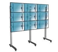 Kimex Soporte de Suelo Móvil para 9 Pantallas de TV 45"-50" VESA 600x400 Máx 50Kg