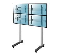 Kimex Soporte de Suelo para 4 Pantallas de TV 45"-55"Altura 240cm VESA 600x400 Máx. 50 Kg