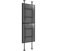 Kimex Soporte Vertical de Suelo-Techo Retrato para 2 TVs 50"-82" Altura 300cm VESA 600x900 Máx. 90Kg