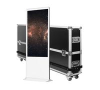 KIMEX - Tótem vídeo - Full HD - 43" - Brillo 500 cd/m² - Blanco - con flightcase - 161-4310F