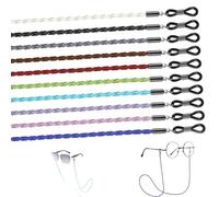 KIMHOME 10 cadenas para gafas, correa antideslizante para gafas de sol y cordón trenzado para el cuello para hombres y mujeres, cierre de acero inoxidable (10 colores)