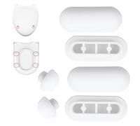 KIMHOME 6 piezas de amortiguadores para asiento de inodoro, tapa de goma y espaciador para asiento de inodoro - Piezas de repuesto para hogar, oficina y hotel (blanco)