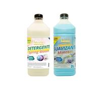 KIMIA - Pack Detergente Concentrado Spring Bloom 2L + Suavizante Concentrado Mimoso 2L | Limpieza Profunda | Fragancia Primaveral y Duradera | Protege Color de la Ropa | Suavidad y Frescor Duradero