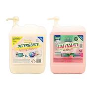KIMIA - Pack Detergente Concentrado Spring Bloom + Suavizante Concentrado Milkshake 5L con Bomba | Limpieza Profunda | Fragancia Veraniega y Duradera | Protege Color de la Ropa | Suavidad y Frescor