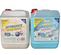 KIMIA - Pack Detergente Concentrado Spring Blossom 5L + Suavizante Concentrado Mimoso 5L | Limpieza Profunda | Fragancia Primaveral y Duradera | Protege Color de la Ropa | Suavidad y Frescor Duradero