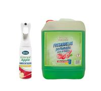 KIMIA - Pack Glaced Apple Fregasuelos Concentrado 5L + Ambientador Concentrado 300ml | Limpieza Profunda | Fragancia Duradera a Manzana Glaseada | para Todo Tipo de Suelos | Múltiples Aplicaciones