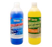 KIMIA Pack Lavavajillas Máquina 1L + Abrillantador Concentrado 1L - Tándem Profesional | Brillo Espejo en Cada Ciclo