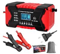 KIMIGO 12V 6A Mantenedor Cargador Batería Coche Inteligente con Múltiples Protecciones, Reparación Automática, LCD Pantalla, para Auto Moto Camión Barco Cortacésped, AGM Gel Wet SLA