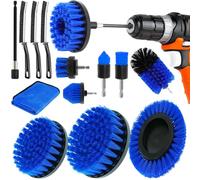 KIMIGO 14 Piezas Cepillo Taladro Limpieza Kit,Que Incluye 9 Cepillo para Taladro Eléctrico Diferentes,Barra de extensión y Otros Accesorios,cepillos para Taladro para Coche,Llantas,Cocina y Mucho más