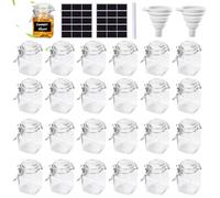 KIMIGO 24 Frascos de Vidrio Pequeños con Tapa de Clip,Tarros Cristal Conservas de Clip,Tarros con Cierre de Alambre,Herméticos y Duraderos Tarro de Vidrio para Mermelada,Cereales,Especias