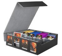 KIMIGO 2400+ Caja Para Cartas Mtg con Ventana,Caja Para Barajas,con 28 Separadores Y 8 Clips De Cierre,Cierre Magnético,para Cartas Magic Commander Tcg - Negro
