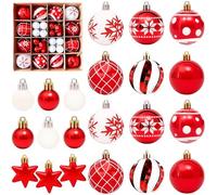 KIMIGO 42 Piezas Bolas de Navidad,Adornos de Bolas de Navidad,Bolas Arbol de Navidad,Adornos para Árbol de Navidad con Ganchos para Colgar,Bolas Brillantes para Bodas,Fiestas de Cumpleaños