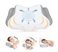 KIMIGO Almohada ergonómica,Almohada Cervical,Almohada Ortopedica para Soporte de Cuello contra el Dolor de Cuello y Hombros,para quienes Duermen de Lado,Boca Arriba y Boca Abajo
