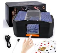 KIMIGO Barajador de Cartas Automático para 1-2 Barajas,Mezclador de Cartas Recargable con Batería de 2000 mAh,Ultra Silenciosa,Barajador de Cartas Eléctrico para Jugar al Póquer,Texas Hold Em