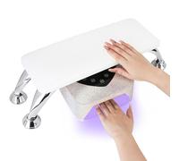 KIMIGO Cojín reposamanos para uñas,reposabrazos para uñas con soporte de acero inoxidable,Cojín de Mano de Manicura de Cuero de Microfibra ideal para salón de manicura,suave e impermeable (blanco)