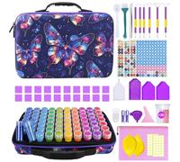 KIMIGO Diamond Painting Kit Completo,Herramientas de bordado con diamantes,70 ranuras para pintura de diamantes,Organizador de Pintura de DiamantesPortátil,para Diamantes,Joyas,Manicura de Uñas