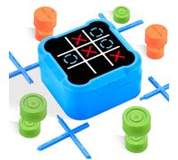 KIMIGO Electrónico Tic TAC Toe Bolt,Juegos de Viaje Portátiles 5 en 1,Juego de Fiesta Familiar,Juegos para Niños para Educación y Crecimiento de la Memoria para Todas Las Edades(Azul)