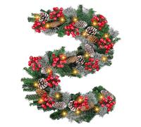 KIMIGO Guirnalda de Navidad,2.7 Metros Guirnaldas navideñas con Luces,Guirnalda Navideña,Decoraciones para árboles de Navidad,Guirnalda de árbol de Navidad,para Puerta,Chimenea, Escaleras,Ventanas