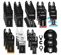 KIMIGO Hojas de Sierra Oscilantes,34pcs Cuchillas Multiherramienta,Accesorios Multiherramienta Universal para Cortar Madera,Clavos,Metal Sierra multifuncion Kit de Hojas de Sierra