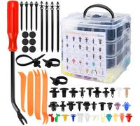 KIMIGO Juego de 1420 Piezas de Clips Remaches Plástico - 32 Tamaños Grapas Coche para Automóviles,Clips de Fijación para Coche con Bridas para Cables,Separadores y Accesorios para Herramientas