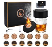 KIMIGO Juego de Ahumador de Whisky Eléctrico,Kit de Ahumador de Cóctel Recargable con 6 Sabores de Astillas de Madera y Tarjeta,Kit de Ahumador de Bebidas Regalo para Papá,Marido y Amantes,Sin Butano