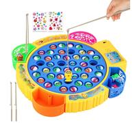 KIMIGO Juguete de Pesca Eléctrico,Juego Juguetes de Pescar,Juego Musical y Giratorio con 45 Peces y 4 Tiras de Caña,Juguete Montessori Juegos de Mesa Regalos para Niños y Niñas a Partir de 3 Años