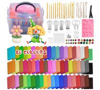 KIMIGO Kit de Arcilla Polimérica de 60 Colores - Modelado Artesanal para Horno - Apta para Bricolaje