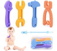 KIMIGO Mordedor Bebé Refrigerante de Silicona - Juguete de Dentición para Bebés 3+ Meses, Accesorios Bebe Recién Nacido,4 Piezas sin BPA, Mordedores Bebes 3-6Meses, Alivio de Encías Doloridas