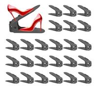 KIMIGO Organizadores de Zapatos,24PCS Soporte de Calzado de Altura Ajustable,Zapatero Simple,Ranuras Soportes de Calzado Apilador para Zapatos Ahorro de Espacio,4 alturas para todo zapatos Gris Oscuro