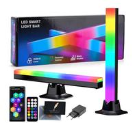 KIMIGO Smart Barra de Luz LED RGB Lámpara, 2pcs 32cm Gaming TV Light Bar Kit con Sync de Música, Control por App y Remoto para PC, TV, Sala de Juegos, Copmuter y Deco(con USB Adaptador y Tarjeta)