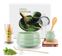 KIMIGO Te Matcha Kit de 8 Piezas,Juego de Té Matcha con Cuenco de Matcha, Batidor Matcha, Paño de Cocina,Colador para la Ceremonia Del Té,Set de Regalo para Amantes Del Matcha