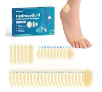 Kimihome Almohadillas Hidrocoloides para Ampollas - Parches Impermeables 38 Quilates para Talón, Pies y Dedos - Prevención de Ampollas para Viajes (Variety Pack)