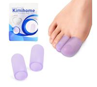 Kimihome Gel Toe Cap and Protector - Silicone Toe Covers - Cushions and Protects to provide Relief from Missing or Ingrown Toenails, Calluses, Blisters (6 Grande + 6 Mediano, Lavanda)