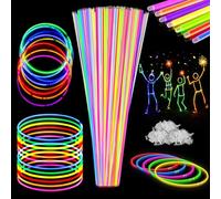 Kimimara 22'' Knicklichter Party-Set für Kinder - 100 Leuchtstäbe mit 100 Verbindern in 7 Farben - Party Deko & Kindergeburtstag Gastgeschenke für Festival, Halloween, Hochzeit & Weihnachten