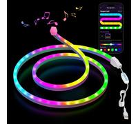 Kimimara Luces LED Neon 1m - Tira de LED Neón RGB Flexible, Silicona DIY con Control por App, Neón Strip Luz Decorativa para Dormitorio, Bar, Sala de Juegos, Navidad y Fiestas (1 Metro)