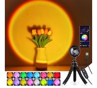 Kimimara Sunset Lamp de Rotación de 360°, Lampara de sol de Inteligente del Atardecer, Control de APP, Sunset Lampara Proyector RGB Romántica para Fotografía, Fiesta, Tiktok, Decoración de Dormitorio