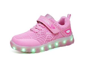 KIMIME PIKL LED Zapatos Verano Ligero Transpirable Impermeable Bajo 7 Colores USB Carga Luminosas Parpadeo Deporte de Zapatillas con Luces Los Mejores Regalos para Niños Niñas Cumpleaños de Navidad