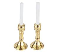 KIMISS 1 par 1:12 Decoración de Candelabros de Oro en Miniatura de Casa de Muñecas - Candalos de Metal para Sala de Estar de Casa de Muñecas