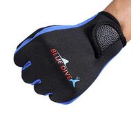 KIMISS 1 par de Guantes de Neopreno para Buceo, Surf, Natación, Pesca Submarina, Neopreno, Guantes de Buceo para Niños, Guantes para Deportes Acuáticos, Negro, Amarillo, S (Azul Negro)
