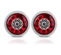 KIMISS - 1 par de Luces de Freno LED de 4,3 Pulgadas, 12 V-24 V luz Trasera de LED, luz de Cola de Freno Redonda, luz Trasera de Doble Color, para Coche, camión, Banda de Anuncio