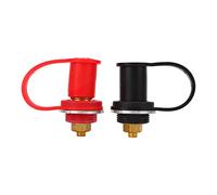 KIMISS 1 Par de Postes de Cargador de Batería de Coche con Pasador de 3/8 Pulgadas, Pernos de Terminal de Batería Remota de Latón Negro Rojo para Camiones, Barcos, Vehículos Todo Terreno