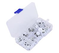 KIMISS 100 Ojos de Plástico para Coser, Tamaños Surtidos en Blanco y Negro para Manualidades, Muñecos de Peluche, Marionetas y Juguetes, Ideales para Proyectos Escolares Decoraciones de Temporada