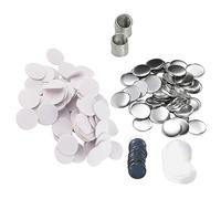 KIMISS 100 piezas para botones redondos de espejo de 58mm, kit para manualidades, suministros para hacer botones, partes de botón en hojalata resistente al óxido, ideal para DIY