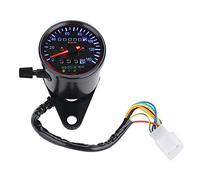 KIMISS 12V Universal Moto Odómetro, retroiluminación LED Motocicleta Dual Odometer Velocímetro Gauge Kit Cafe Racer