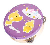 KIMISS 15cm de Pandereta de Madera de 15 Cm - Instrumento de Percusión de Tambor de Campana Colorido para y Adultos - Accesorio de Música Fácil de Tocar para Baile y Cantos (pato)