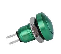 KIMISS 1A 24V 8mm Mini interruptor de encendido momentáneo de botón pulsador impermeable para automóvil Zinc (aleación de aluminio)(Verde)